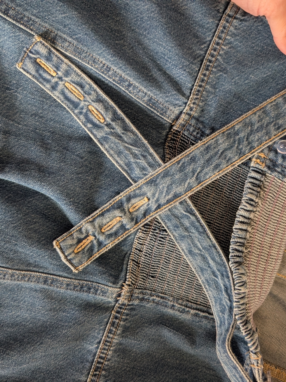 Levi's Light Blue Denim Button-Front Mini Dress with Straps - Picture 5 of 8